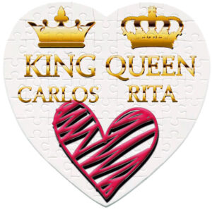 King & Queen Gold Puzzle Coracao