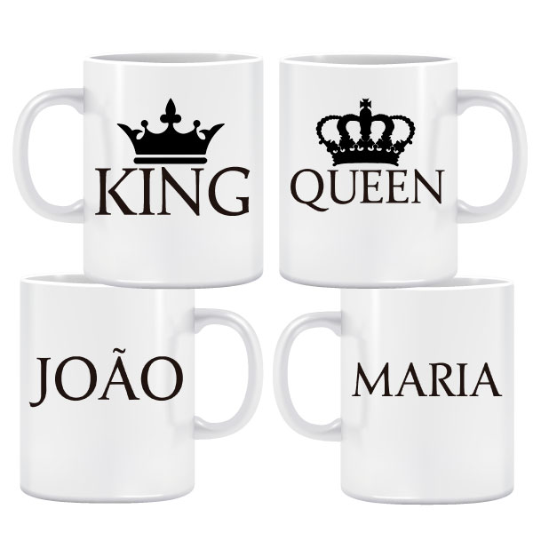 King e Queen Flat Caneca Pack 1 King e Queen Flat Caneca